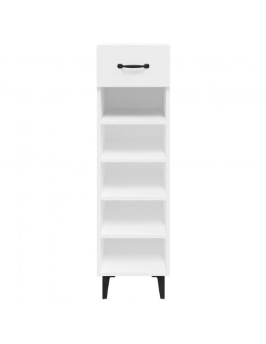 Scarpiera Bianco Lucido 30x35x105 cm in Legno Multistrato
