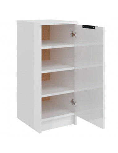 Scarpiera Bianco Lucido 30x35x70 cm in Legno Multistrato