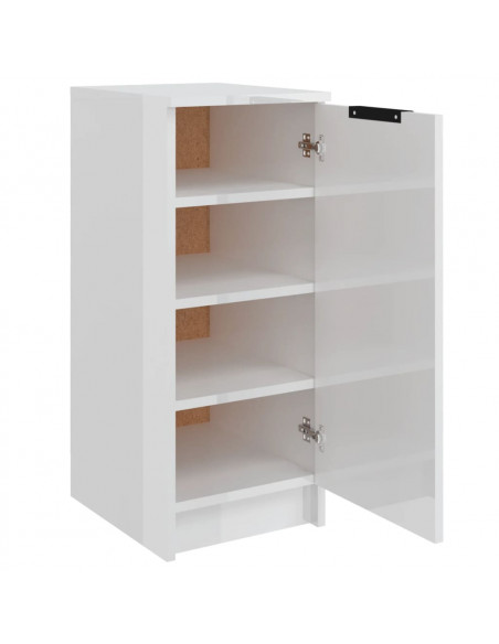 Scarpiera Bianco Lucido 30x35x70 cm in Legno Multistrato