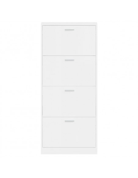Scarpiera Bianco Lucido 59x17x150 cm in Legno Multistrato