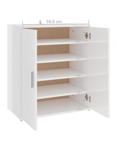 Scarpiera Bianco Lucido 60x35x70 cm in Truciolato