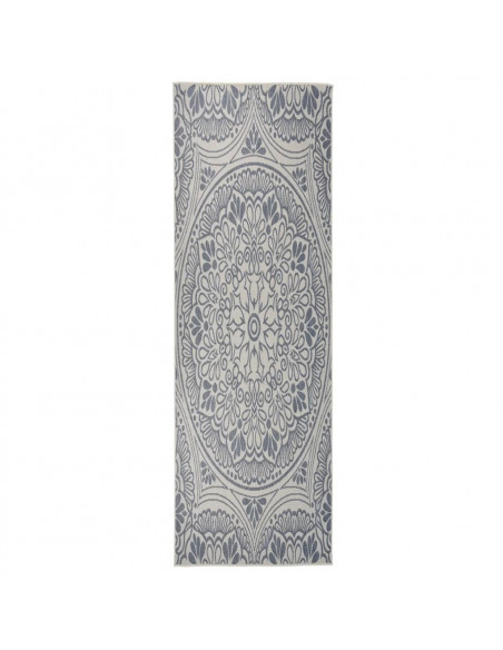 Tappeto da Esterni a Tessitura Piatta 80x250 cm Motivo Blu