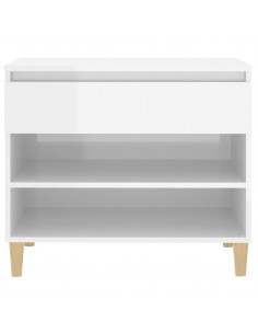 Scarpiera Bianco Lucido 70x36x60 cm in Legno Multistrato