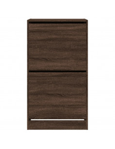 Scarpiera con 2 Cassetti Ribaltabili Rovere Marrone 60x42x108cm