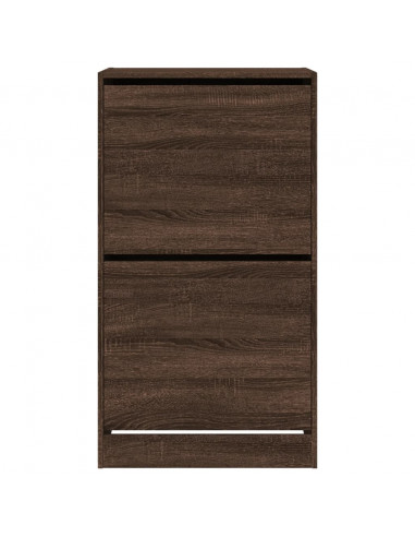 Scarpiera con 2 Cassetti Ribaltabili Rovere Marrone 60x42x108cm