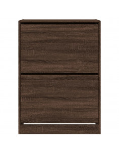 Scarpiera con 2 Cassetti Ribaltabili Rovere Marrone 80x42x108cm