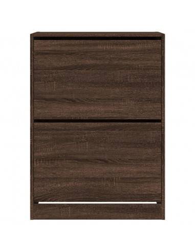Scarpiera con 2 Cassetti Ribaltabili Rovere Marrone 80x42x108cm