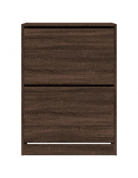 Scarpiera con 2 Cassetti Ribaltabili Rovere Marrone 80x42x108cm
