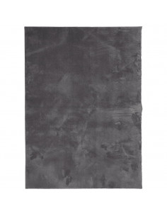 Tappeto Pelo Corto HUARTE Morbido Lavabile Antracite 160x230 cm