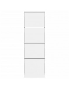 Scarpiera con 4 Cassetti Ribaltabili Bianca 60x34x187,5 cm