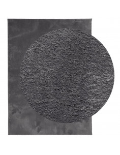 Tappeto Pelo Corto HUARTE Morbido Lavabile Antracite 160x230 cm 2