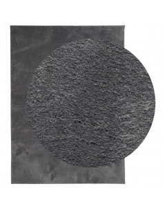 Tappeto Pelo Corto HUARTE Morbido Lavabile Antracite 140x200 cm 2