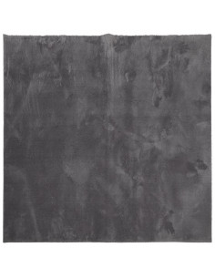 Tappeto Pelo Corto HUARTE Morbido Lavabile Antracite 200x200 cm