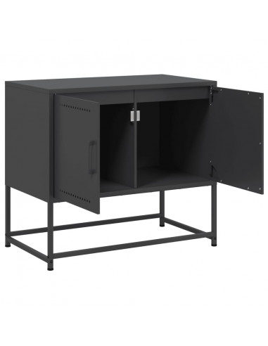 Mobile TV Nero 68,5x39x60,5 cm in Acciaio