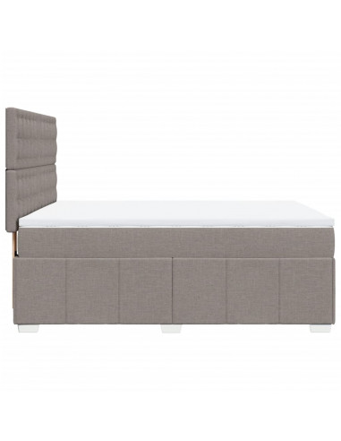 Giroletto a Molle con Materasso Tortora 160x200 cm in Tessuto