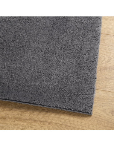 Tappeto Pelo Corto HUARTE Morbido Lavabile Antracite 200x200 cm