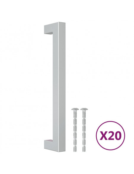 Maniglie per Mobili 20 pz Argento 160 mm in Acciaio Inox