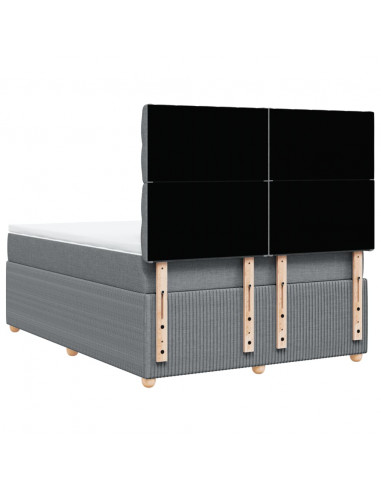 Giroletto a Molle con Materasso Grigio Chiaro 140x200cm Tessuto