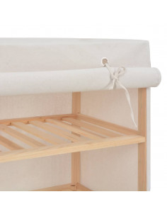 Scarpiera con Rivestimento Bianca 79x40x80 cm in Tessuto