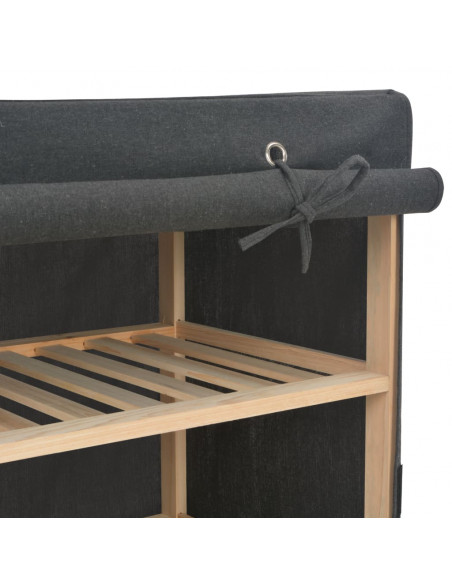 Scarpiera con Rivestimento Grigia 79x40x80 cm in Tessuto