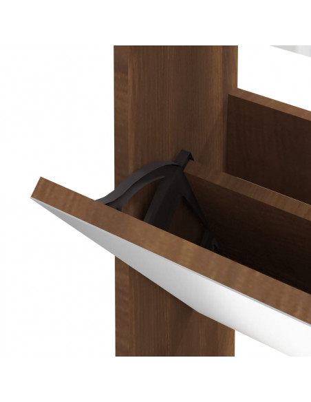 Scarpiera con Specchio a 3 Livelli Rovere marrone 63x17x102,5cm