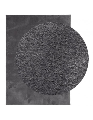 Tappeto Pelo Corto HUARTE Morbido Lavabile Antracite 200x280 cm