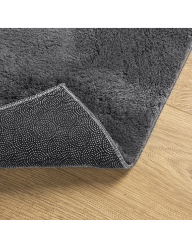 Tappeto Pelo Corto HUARTE Morbido Lavabile Antracite 200x280 cm