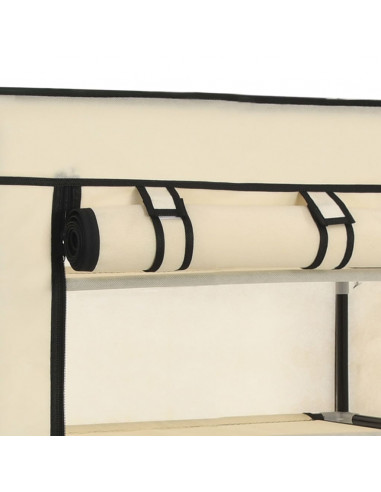 Scarpiera Coperta Crema 58x28x106 cm in Tessuto
