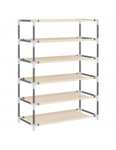 Scarpiera Crema 60x28x90 cm Tessuto