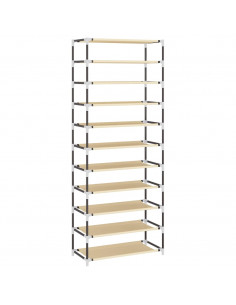 Scarpiera Crema 60x30x166 cm Tessuto