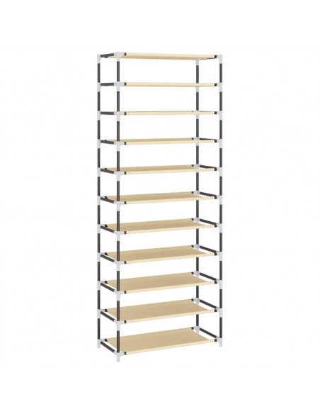 Scarpiera Crema 60x30x166 cm Tessuto