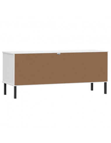 Scarpiera Gambe Metallo Bianco 106x35x45cm Legno Massello OSLO