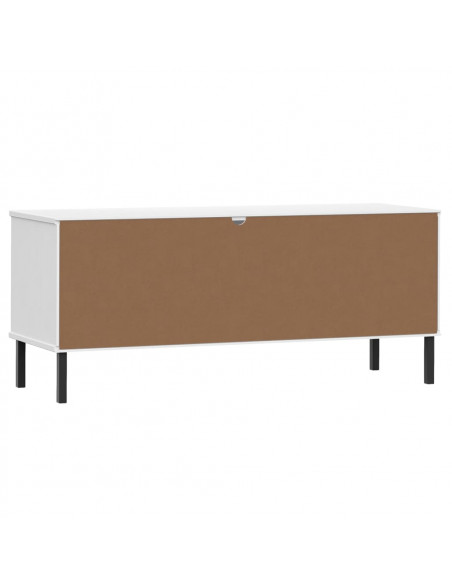 Scarpiera Gambe Metallo Bianco 106x35x45cm Legno Massello OSLO