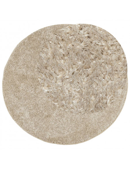 Tappeto a Pelo Lucido Lungo ISTAN Effetto Beige Ø 80 cm