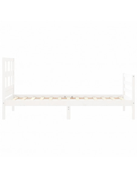 Giroletto con Testiera Bianco Single in Legno Massello
