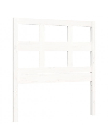 Giroletto con Testiera Bianco Single in Legno Massello