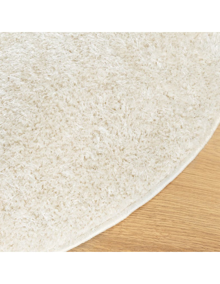 Tappeto a Pelo Lucido Lungo ISTAN Effetto Crema Ø 80 cm
