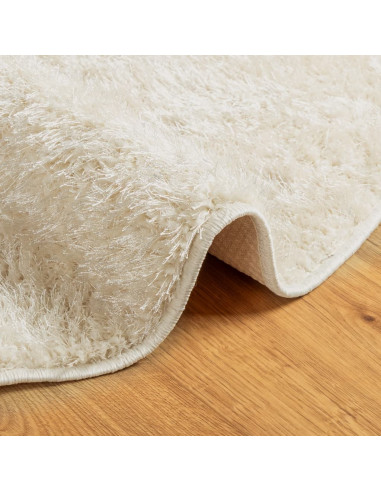 Tappeto a Pelo Lucido Lungo ISTAN Effetto Crema Ø 80 cm