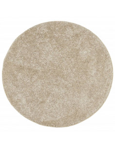 Tappeto a Pelo Lucido Lungo ISTAN Effetto Beige Ø 160 cm