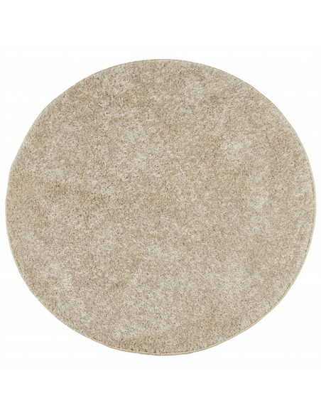 Tappeto a Pelo Lucido Lungo ISTAN Effetto Beige Ø 160 cm