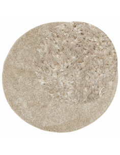 Tappeto a Pelo Lucido Lungo ISTAN Effetto Beige Ø 160 cm 2