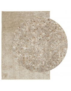 Tappeto a Pelo Lucido Lungo ISTAN Effetto Beige 160x230 cm 2