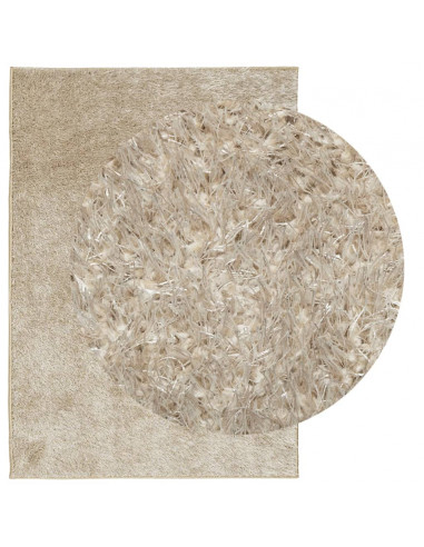 Tappeto a Pelo Lucido Lungo ISTAN Effetto Beige 160x230 cm