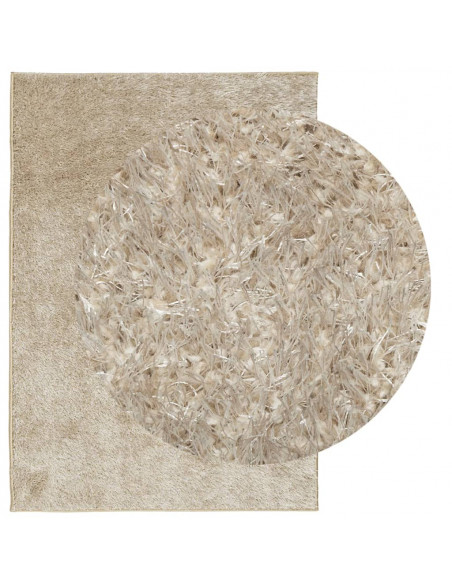 Tappeto a Pelo Lucido Lungo ISTAN Effetto Beige 160x230 cm
