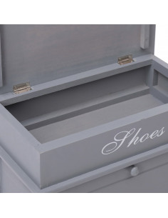 Scarpiera Grigia 50x28x58 cm in Legno di Paulownia