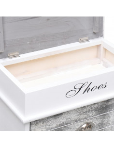 Scarpiera Grigia 50x28x58 cm in Legno di Paulownia