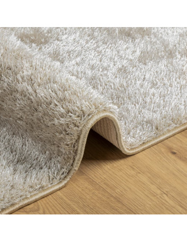 Tappeto a Pelo Lucido Lungo ISTAN Effetto Beige 160x230 cm