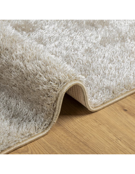 Tappeto a Pelo Lucido Lungo ISTAN Effetto Beige 160x230 cm