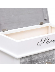 Scarpiera Grigia 50x28x98 cm in Legno di Paulownia