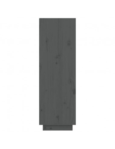 Scarpiera Grigia 60x34x105 cm in Legno Massello di Pino